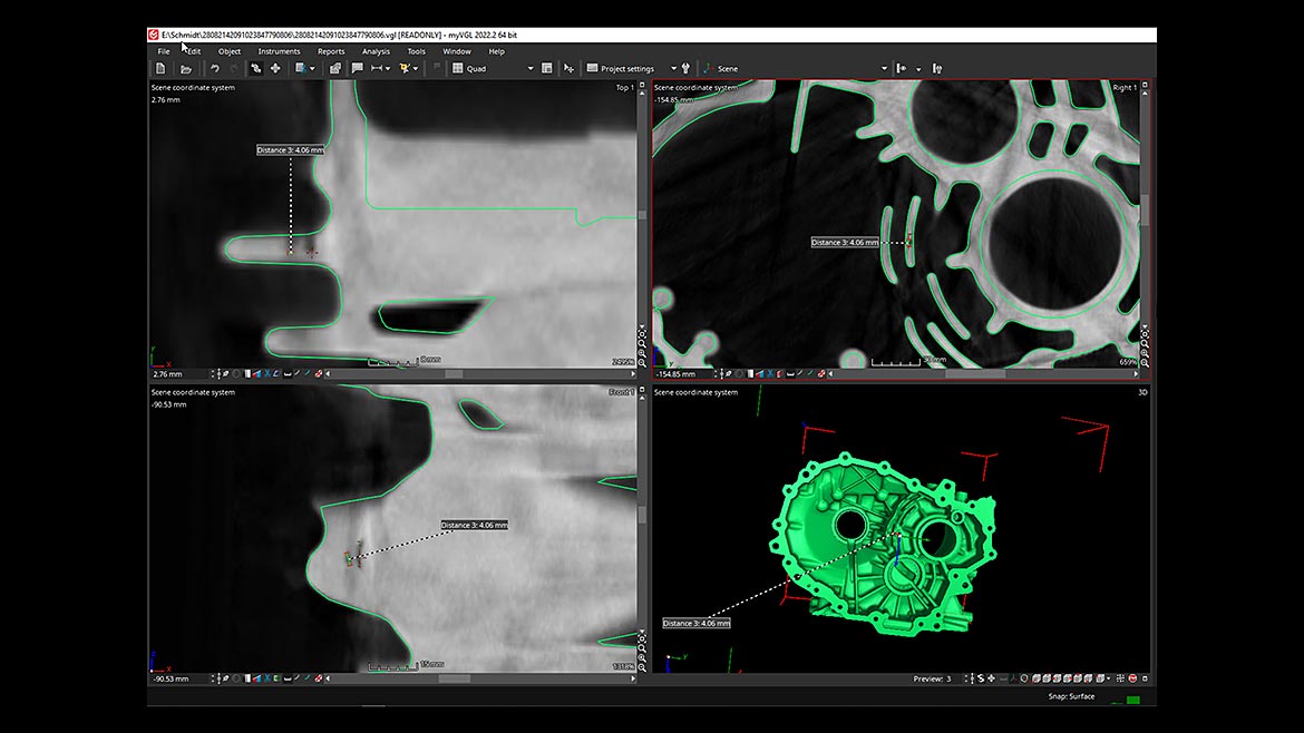 An example of CT-scan data analysis of an automotive part.