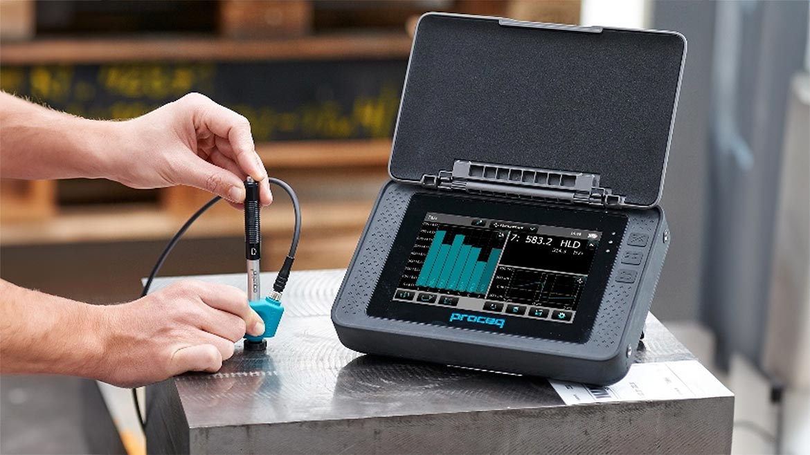 Typical A956 Leeb hardness testing machine.